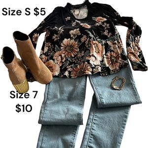 Blusa S/M con estampado de Flores